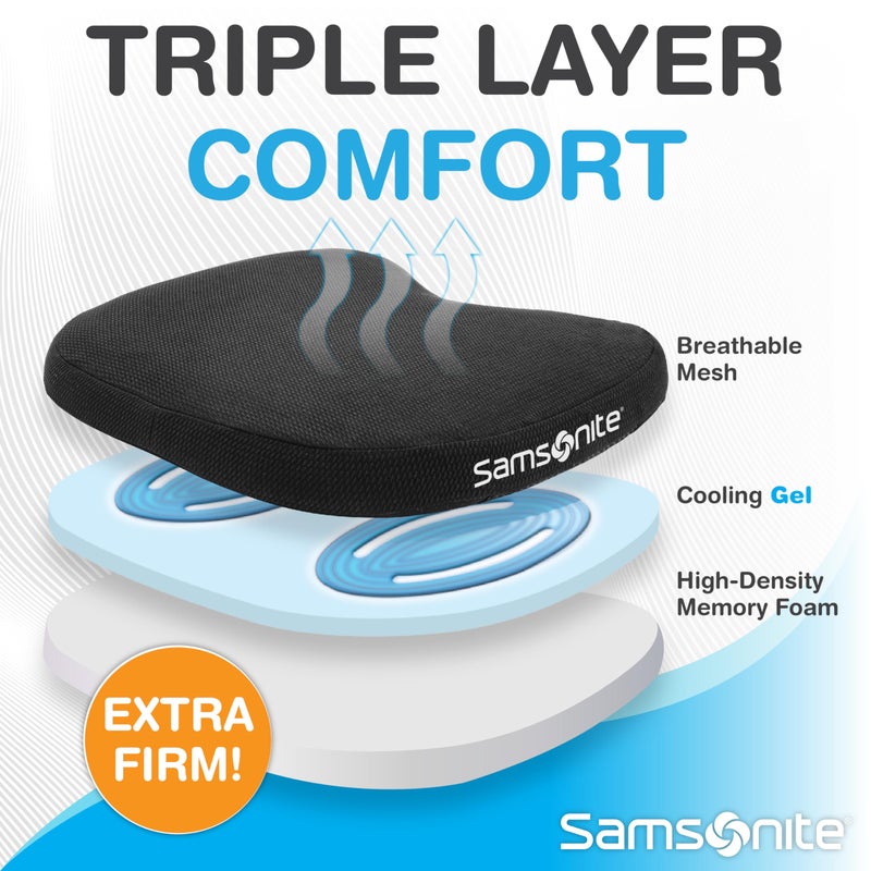 Samsonite سامسونايت - وسادة مقعد سميكة وثابتة مع جل تبريد، تجربة راحة ثلاثية الطبقات - Image 2